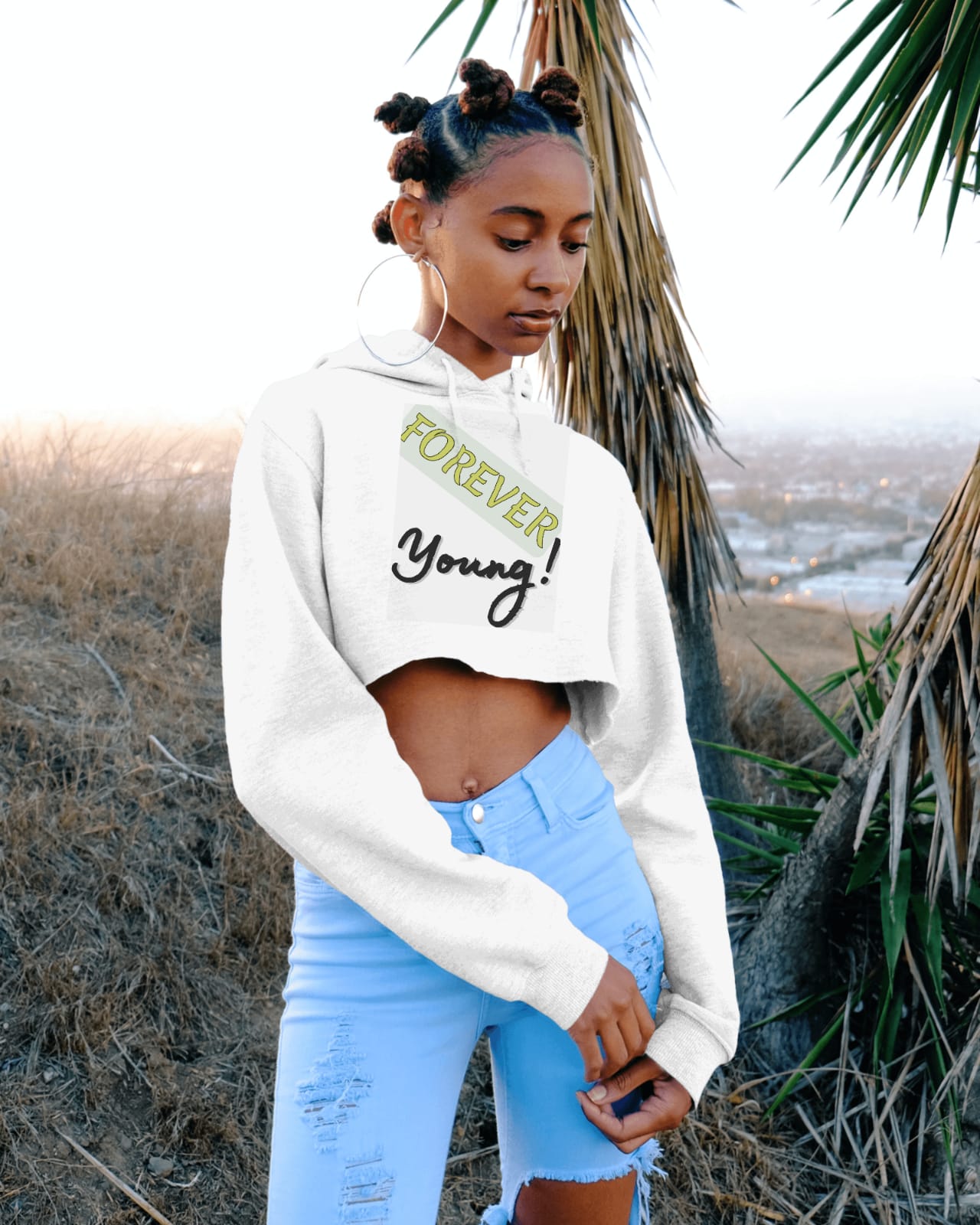 Forever Young - Crop Hoodies for Women