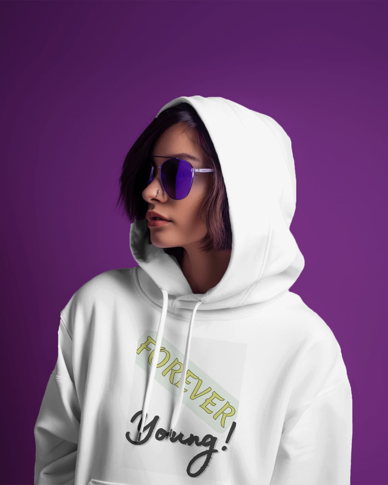 Forever Young - Crop Hoodies for Women